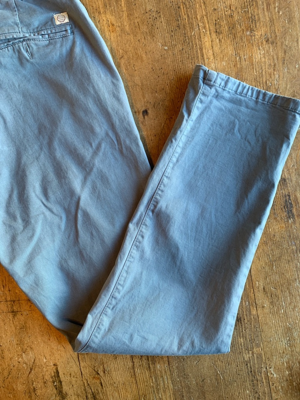 Marine Layer Organic Cotton Blue Elastic-Waist Chino Pants - Picture 13 of 16